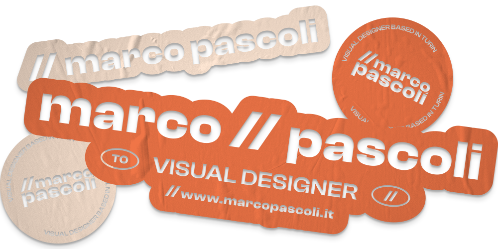 Marco Pascoli Designer Grafico di Torino, brand identity e stickers adesivi