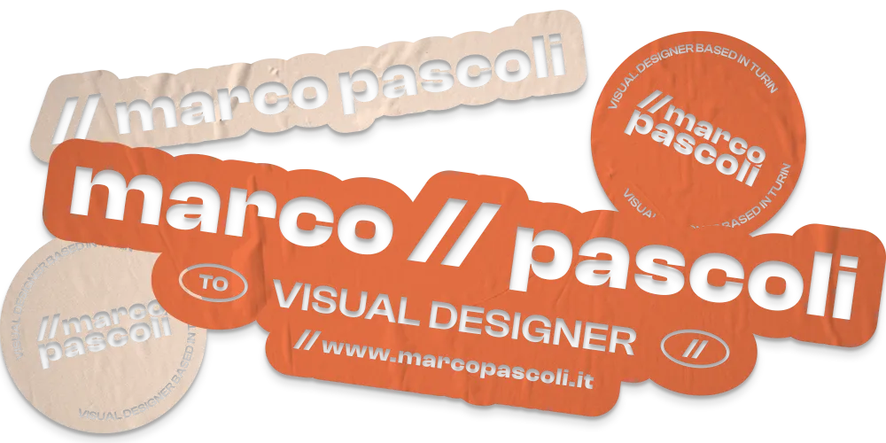 Marco Pascoli Designer Grafico di Torino, brand identity e stickers adesivi